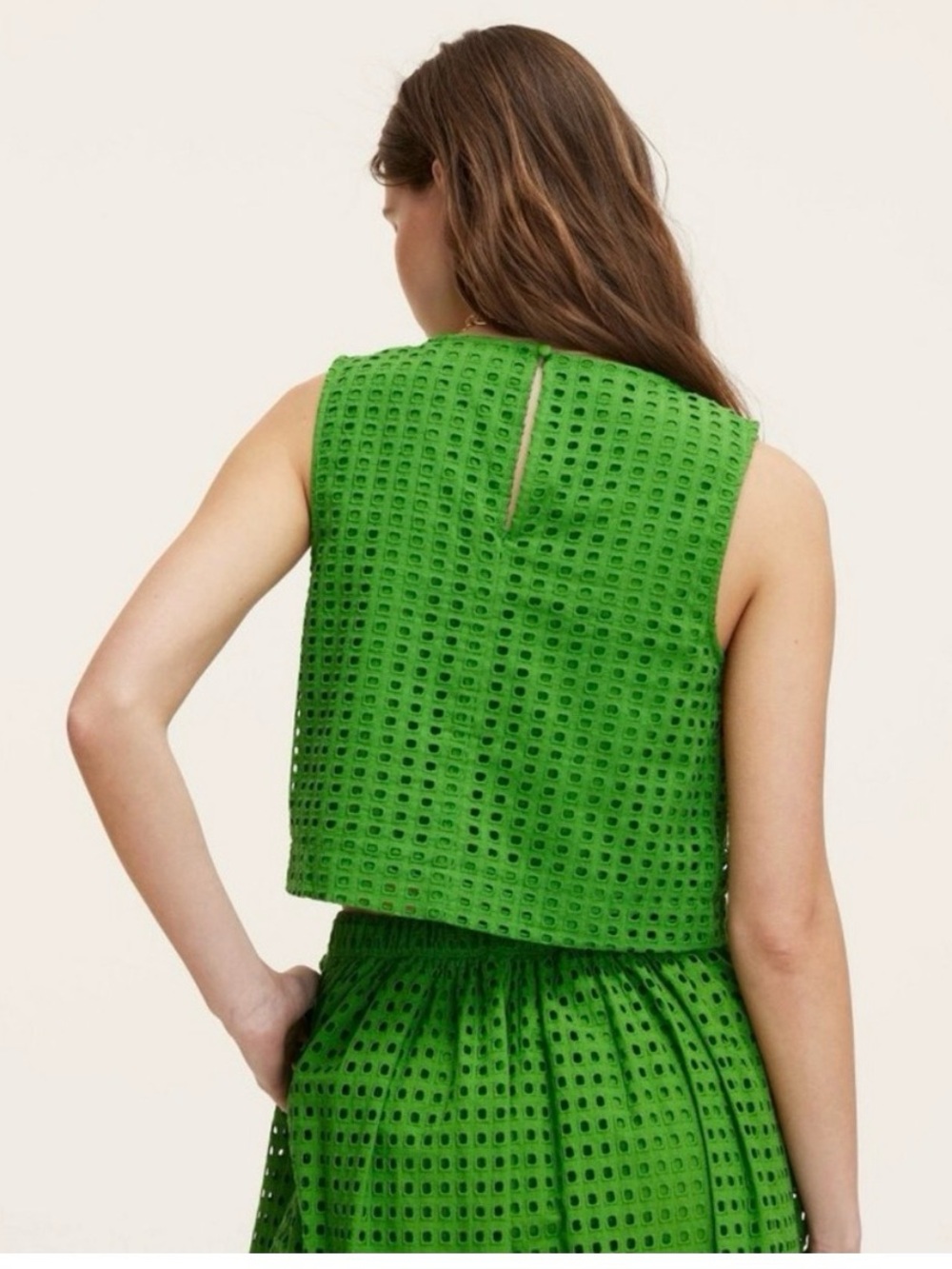 Kate Spade x Target Sleeveless Green Eyelet Crop Top Sz XL - Picture 2 of 13